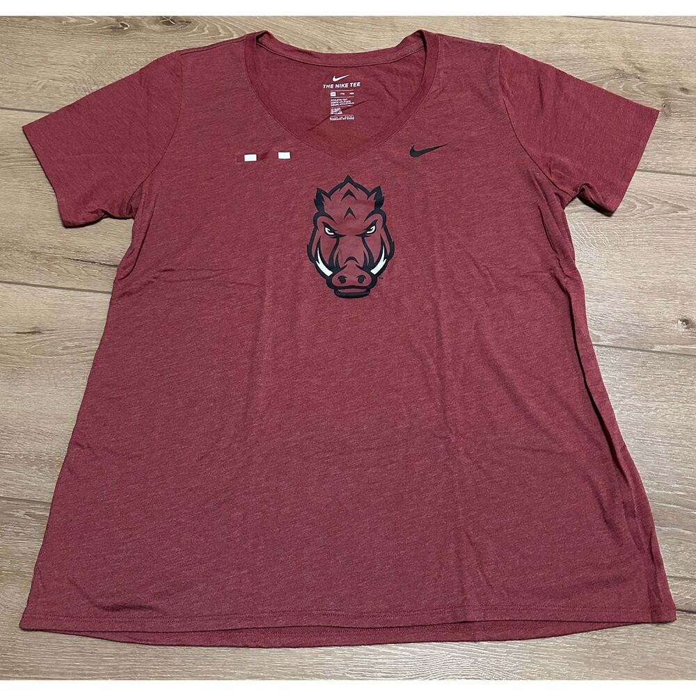 Nike Women's Arkansas Razorbacks T-Shirt Red Short Sleeve XXL EUC